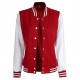 Men's Lightweight Varsity Red Rib Knit Bomber Jacket