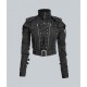 Womens Studded Military Cropped Jacket