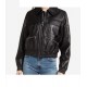 Women’s Black Bomber Leather Jacket