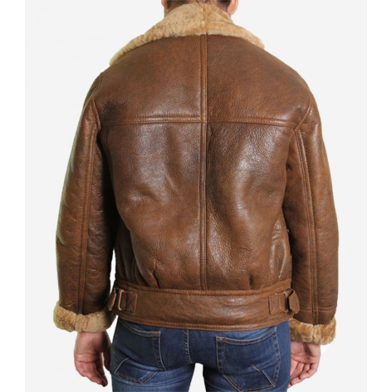 Women’s Fur Shearling Flying Bomber Aviator Jacket