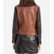 Women’s Two-Tone Faux Leather Biker Jacket