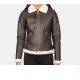 Womes B-3 Brown Leather Bomber Jacket