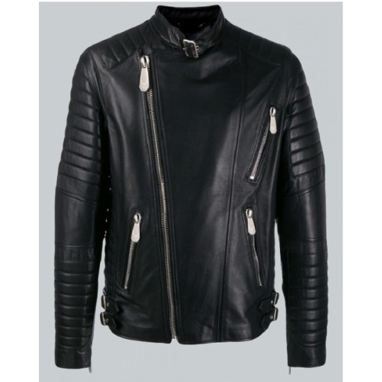 Trendy Black Color Biker Jacket For Mens