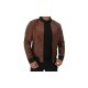 Torres Mens Leather Distressed Brown Bomber Jacket