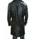 Men Black Coat Leather Trench Coat Lambskin Leather Jacket Long Trench