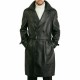 Men Black Coat Leather Trench Coat Lambskin Leather Jacket Long Trench