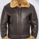 Brown Raf WWII Aviator Vintage Real Shearling Sheepskin Flying Leather Jacket