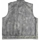 Mens Club Vest Distressed Brown Leather Motorcycle Biker SOA Style New With Tags