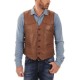 New Mens Party Wear Brown Leather Vest Coat